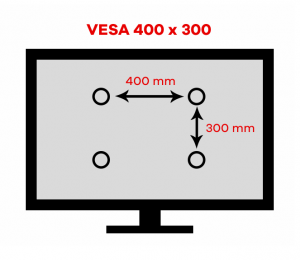 VESA pattern is how the TV is anchored to the bracket